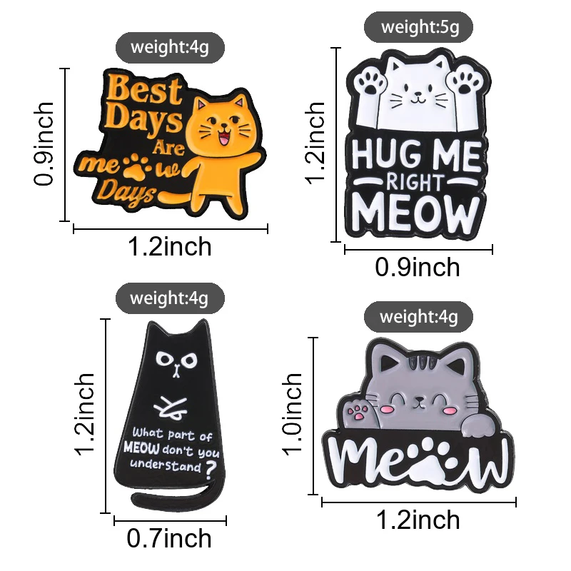 Glücksausschmung Katzen-Kollektion: Emaille-Pins, Anime-Katzenmädchen, Zaubertrank, Schwarze Katze, Elfenkatze & Blumen-Broschen, Rucksack- und Revers-Pins – Detail 1