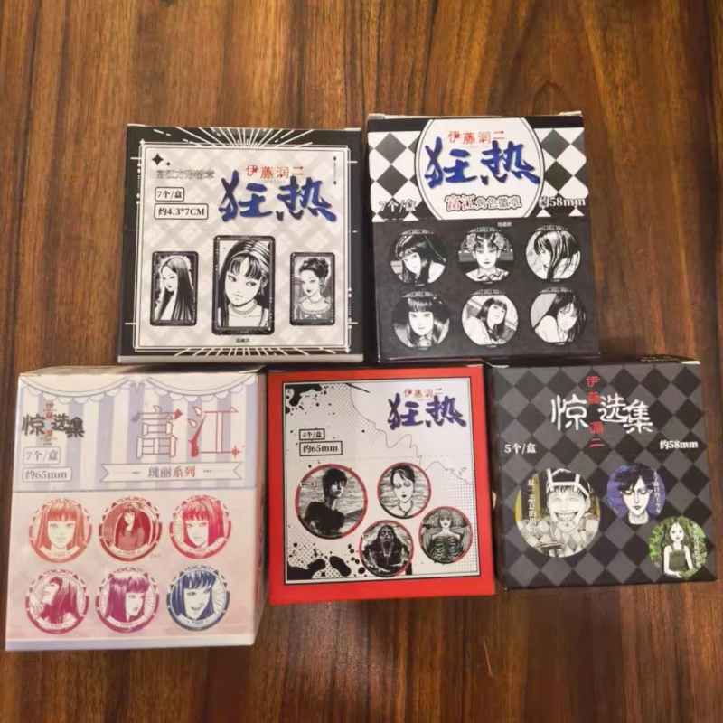 Insignia genuina de Junji Ito Maniac Tomie Kawakami, preciosa caja ciega, mercancía de Manga, insignia de doble Flash de Tomie Kawakami, regalo de Navidad