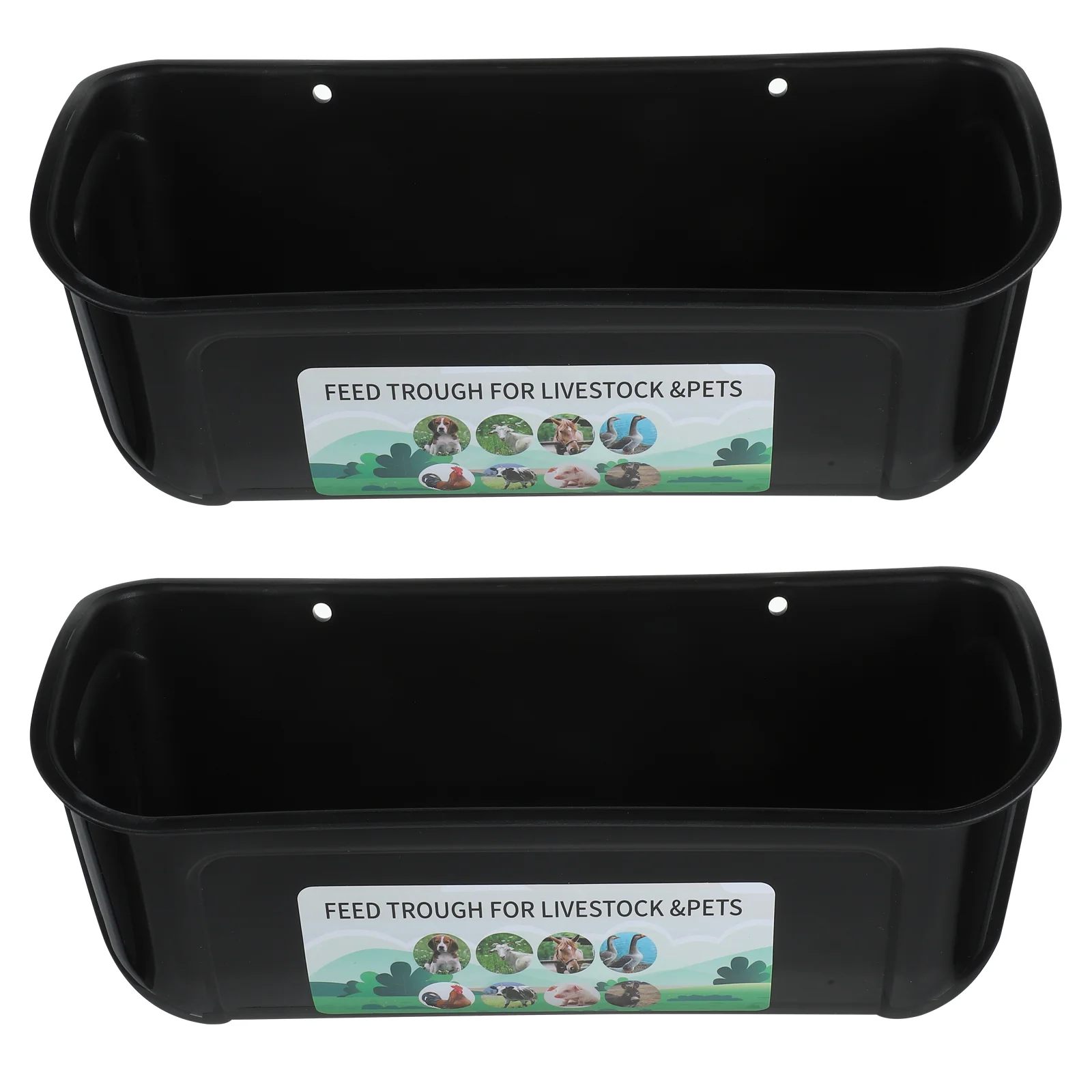 

2 Pcs Chicken Feeder Horse Trough Waterer for Goats Birds Feeding Groove Supplies Your Chickens Tray Hanging Bucket