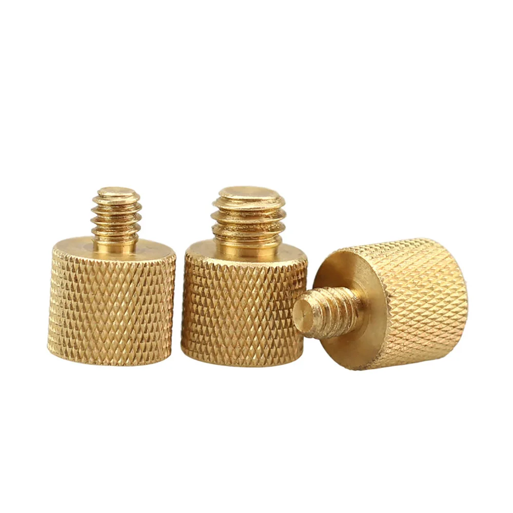 1Pcs Brass Tripod Adapter Screw 3/8 to 1/4 Female/Male Thread Hand Tighten Conversion Nut D15 for Camera Gimbal Stand