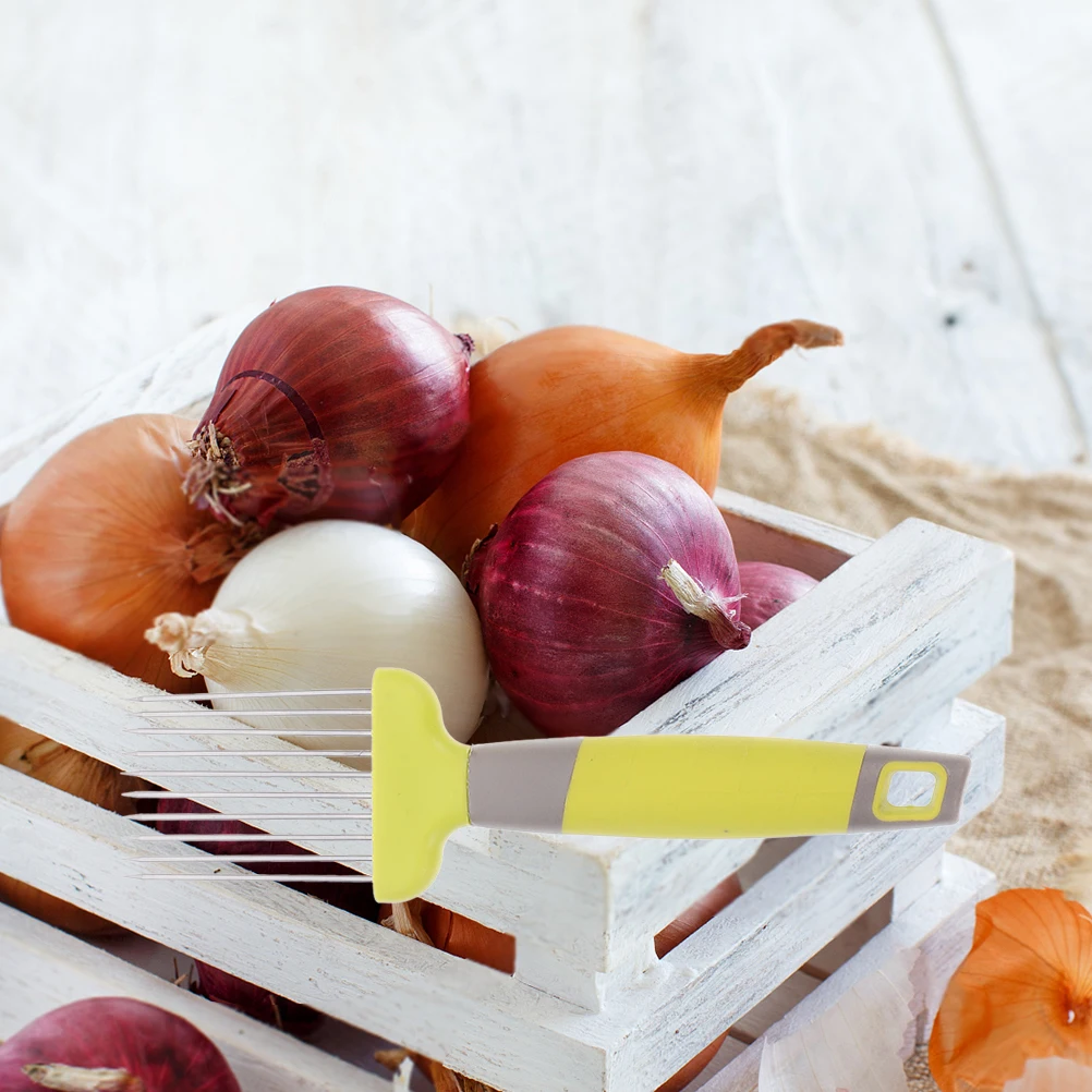 

2Pcs Onion Holder Slicers With Durable Stainless Steel Needles For Handy Food Preparation Tools