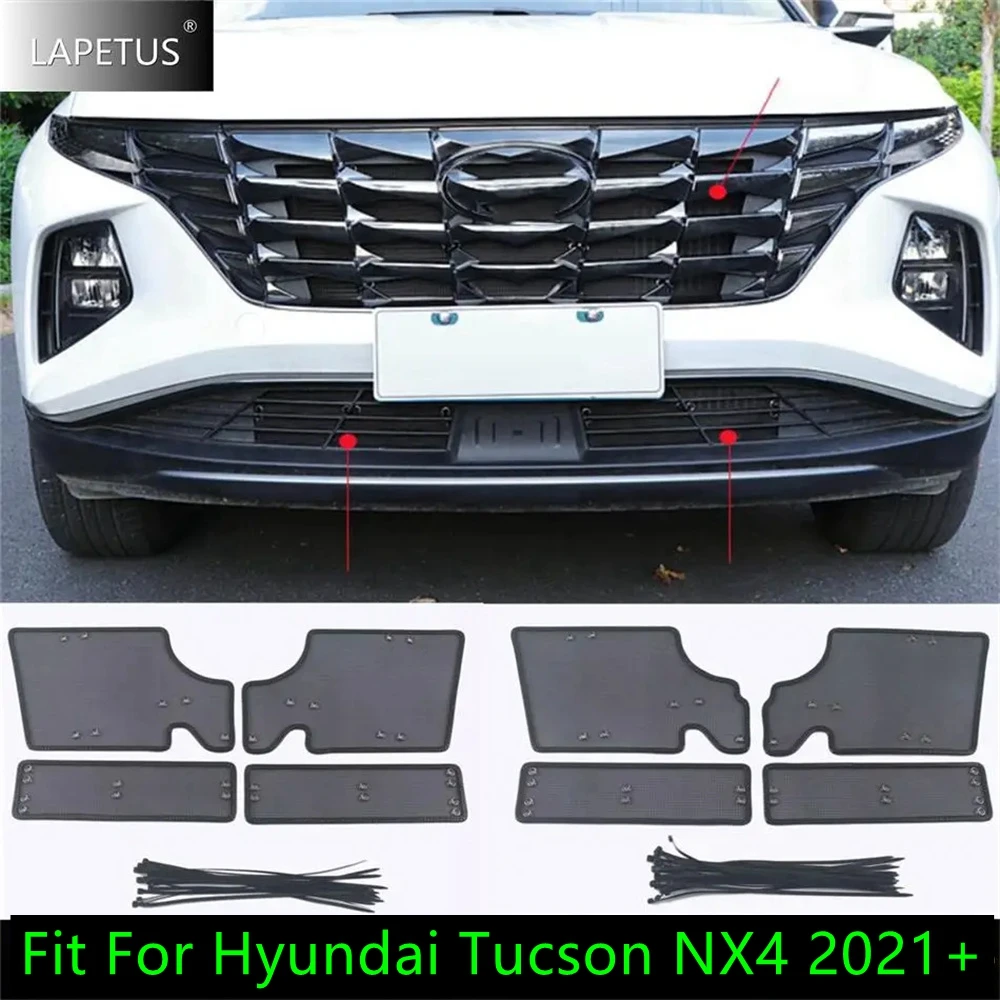 Auto Accessories Middle Insect Screening Mesh Front Grill Insert Net Dust Protection Fit For Hyundai Tucson NX4 2021 2022 2023