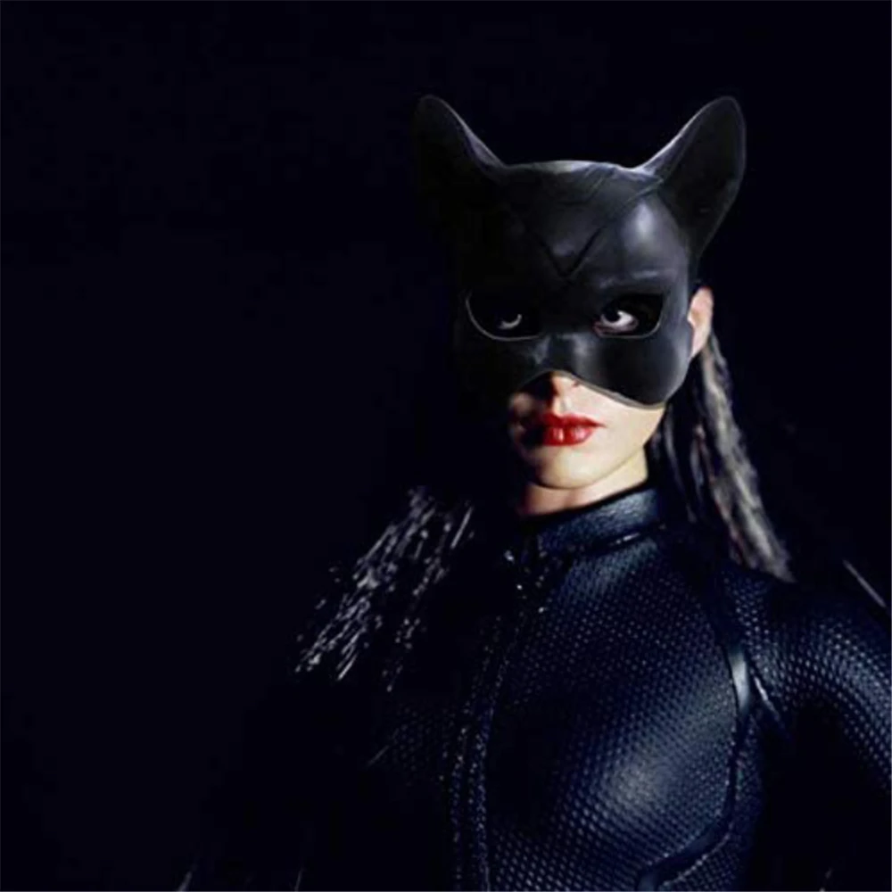 Halloween Party Mask Half Face Mask Woman Sexy Catwoman Cosplay Costumes Accessories Props Latex Mask Headwear