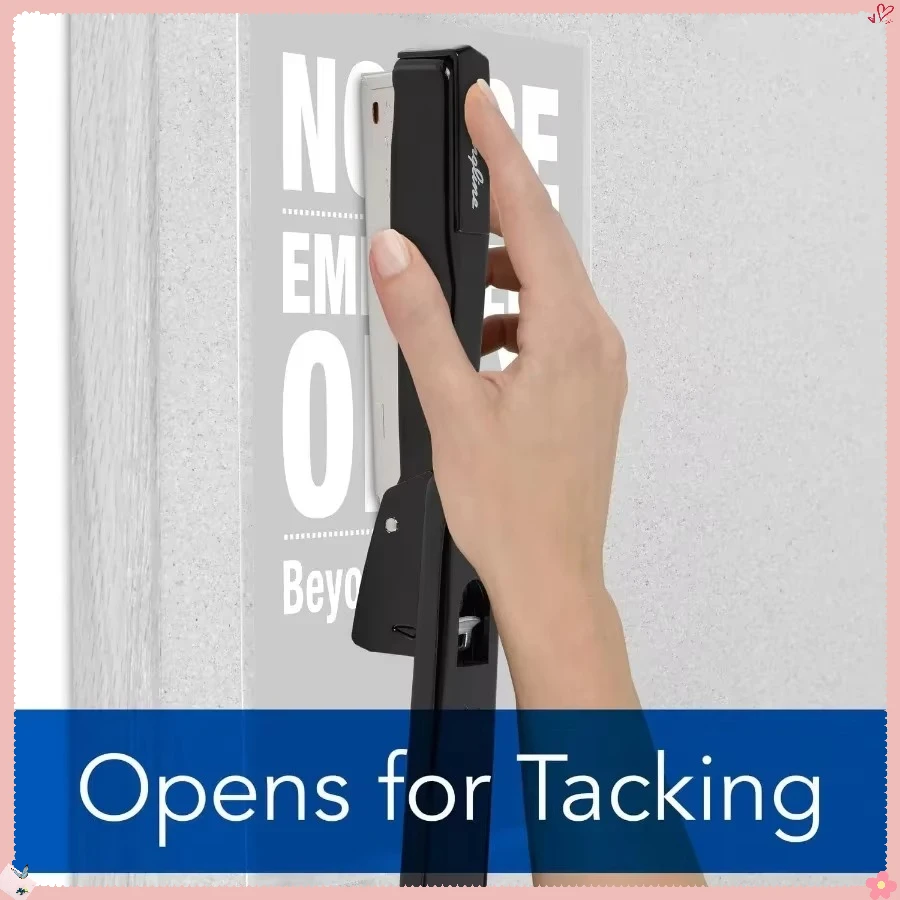 プロ仕様の金属製ホッチキス（黒）、20枚綴じ対応の頑丈なホッチキス、オフィス/学校用の詰まりにくい設計