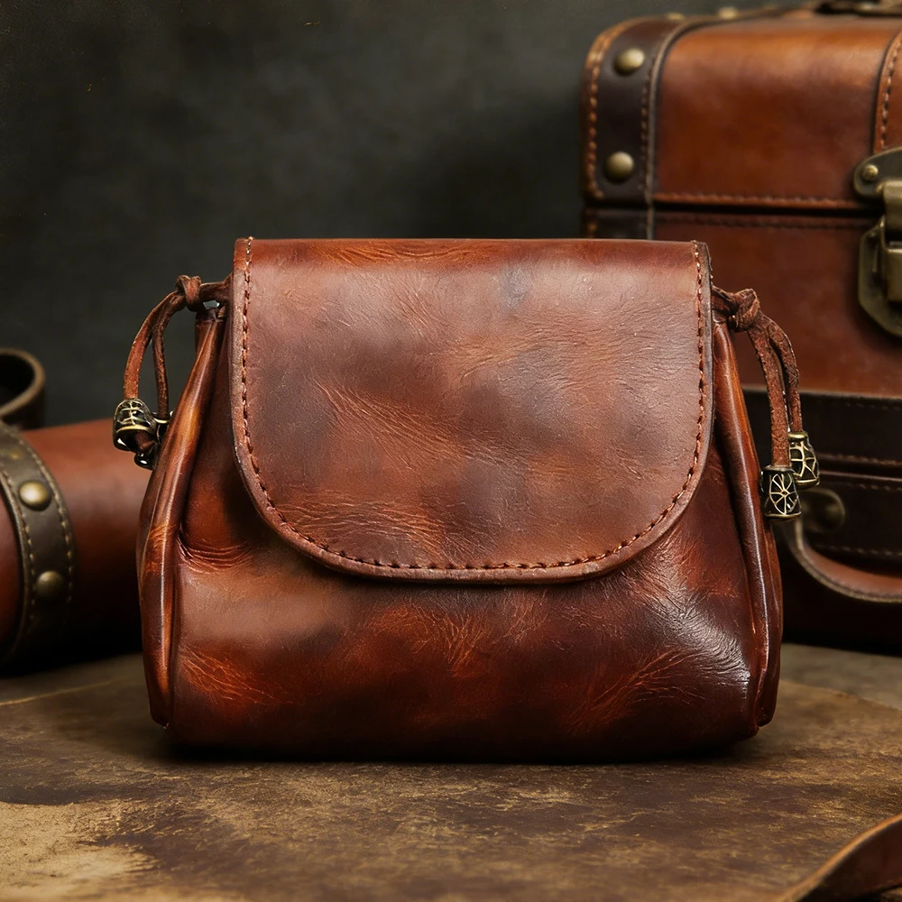 

Женские кошельки из натуральной кожи, винтажная сумка для ключей, сумка для хранения наушников, высококачественные женские кошельки ручной работы для монет