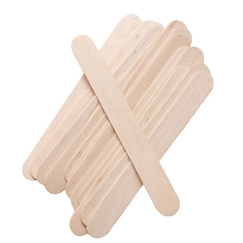 Bâton d\'épilation en bois pour enlever les poils, spatule de poulet, outil de beauté du corps, applicateur de visage et de sourcils, 100 pièces