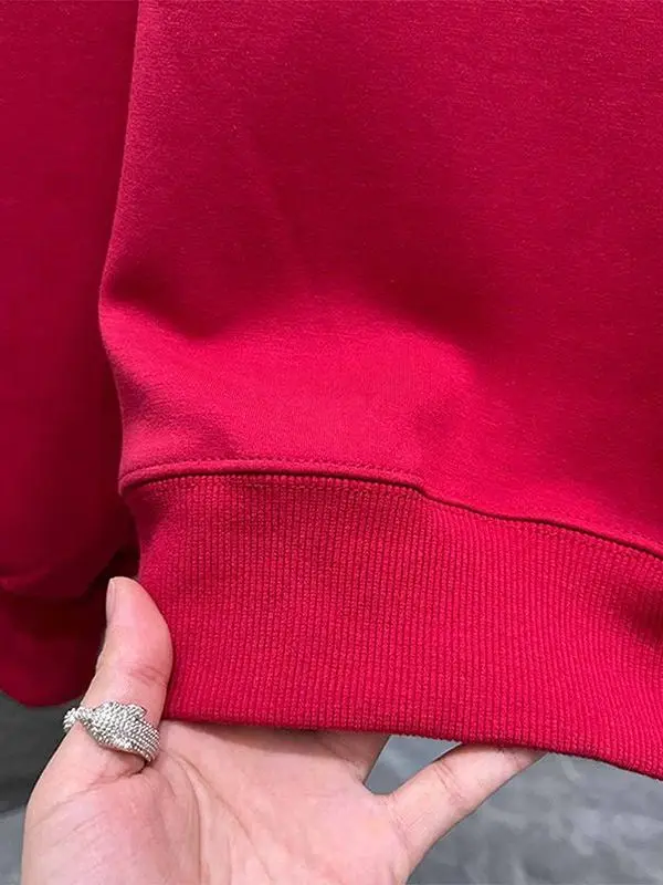 Vestibilità ampia Taglia grande 300 Pou Anno Luy Abbigliamento ex Felpe con cappuccio Thi Capispalla Coreano Sle rotondo Ne Long Sve