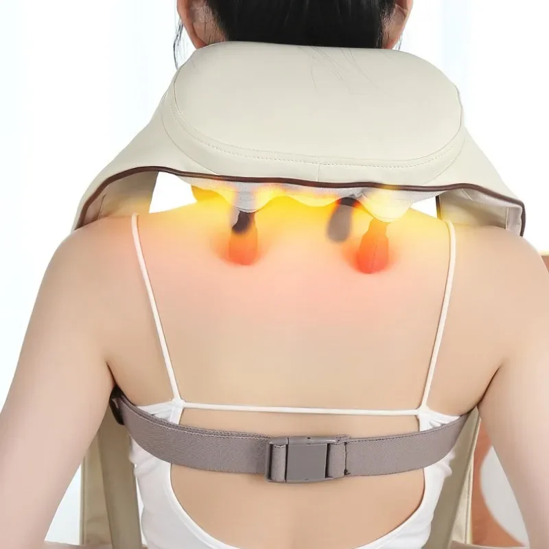 Neck Massager Dredge Kneading Hot Compress Electrical Neck Shoulder Body Massager Heated Kneading back Massage Machine Relieve