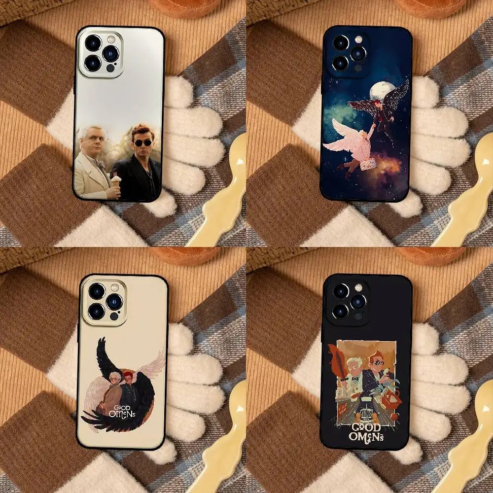 G-Good O-Omens Phone Case Phone Case For Iphone 17 16 15 11 13 14 Pro Max X Xr Xs Max 12mini Black Shell Cover Case