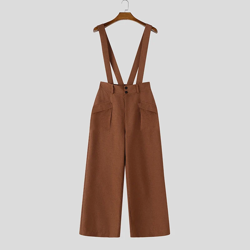 INCERUN Herren-Jumpsuits, einfarbig, ärmellos, lässig, mit Trägern, für Herren, Streetwear, locker, 2026, modische Herren-Overalls, Hosen – Detail 11