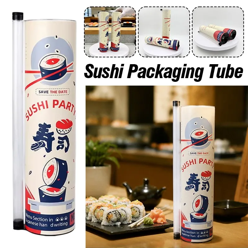 

2pcs Sushi Paper Tube Push Pop Mold DIY Roller Kit for Home Cuisine Packaging Tool Mold Sushi Maker Tool Decoration Accessories
