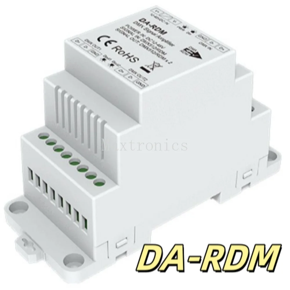 SKYDANCE DC12-48V 2 canales DMX y RDM DMX512 amplificador de señal DA-RDM/ DA-L-RDM una entrada de señal DMX512 y RDM, dos señales DMX512 y RDM