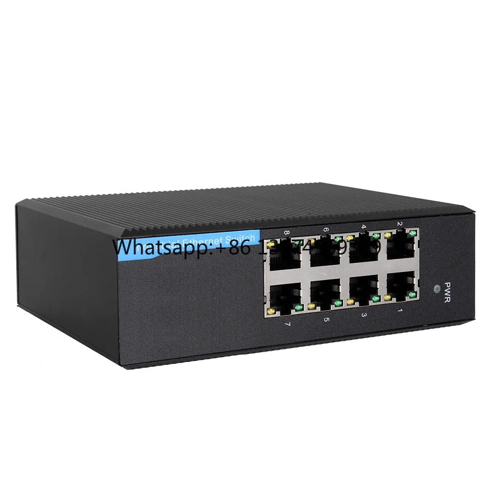 8 Port 9V 12V 24V 48V Din Rail Mini Outdoor Ethernet Gigabit Smart Grid Networking Industrial Ethernet Network Switch