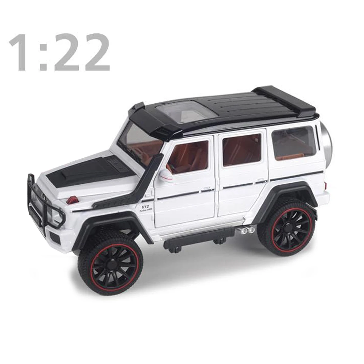 1:22 SUV Die-Cast Alloy Metal Car Model Collection Children's Toys Vehicles with Sound and Light Pull Back for Kids' Gift