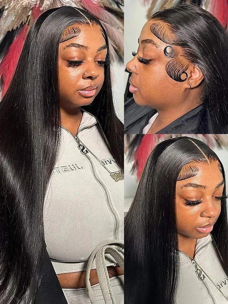 مستقيم 13x4 الدانتيل الجبهة خصلات الشعر المستعار الإنسان 42 بوصة 13x4 HD الدانتيل الشفاف شعر مستعار أمامي للنساء