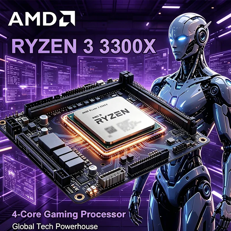 AMD Ryzen 3 3300X R3 3300X 3.8 GHz Quad-Core Eight-Thread 65W CPU Processor L3=16M 100-000000159 Socket AM4 65W Bulk Loose Pie