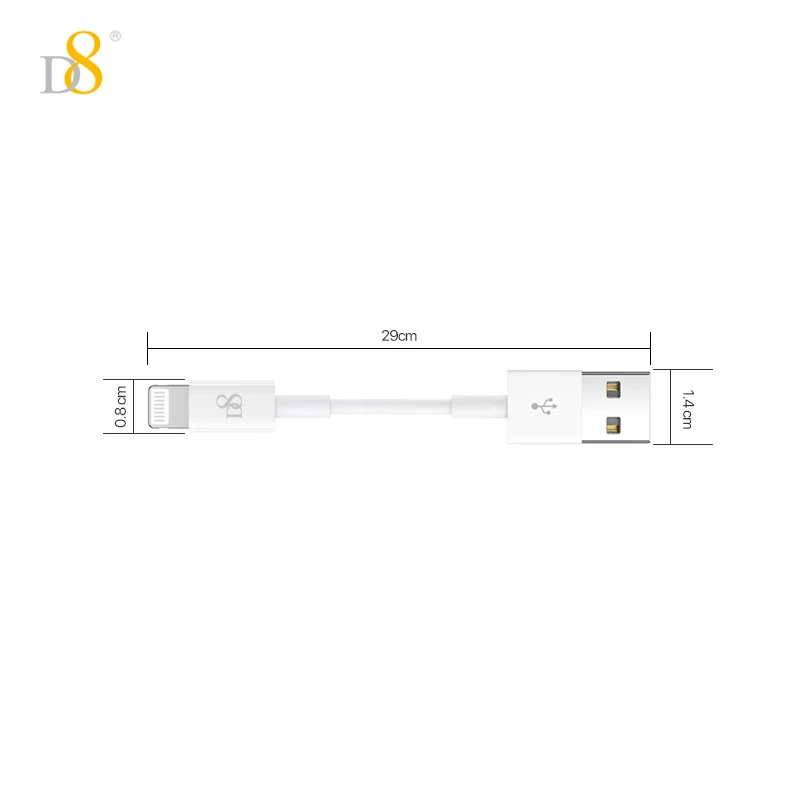 D8 USB A To Lightning Cable 2.4A Fast Charging QC Quick Charge [MFi Certified] Lightning Cable , for iPhone Charger Cord Fast Ch