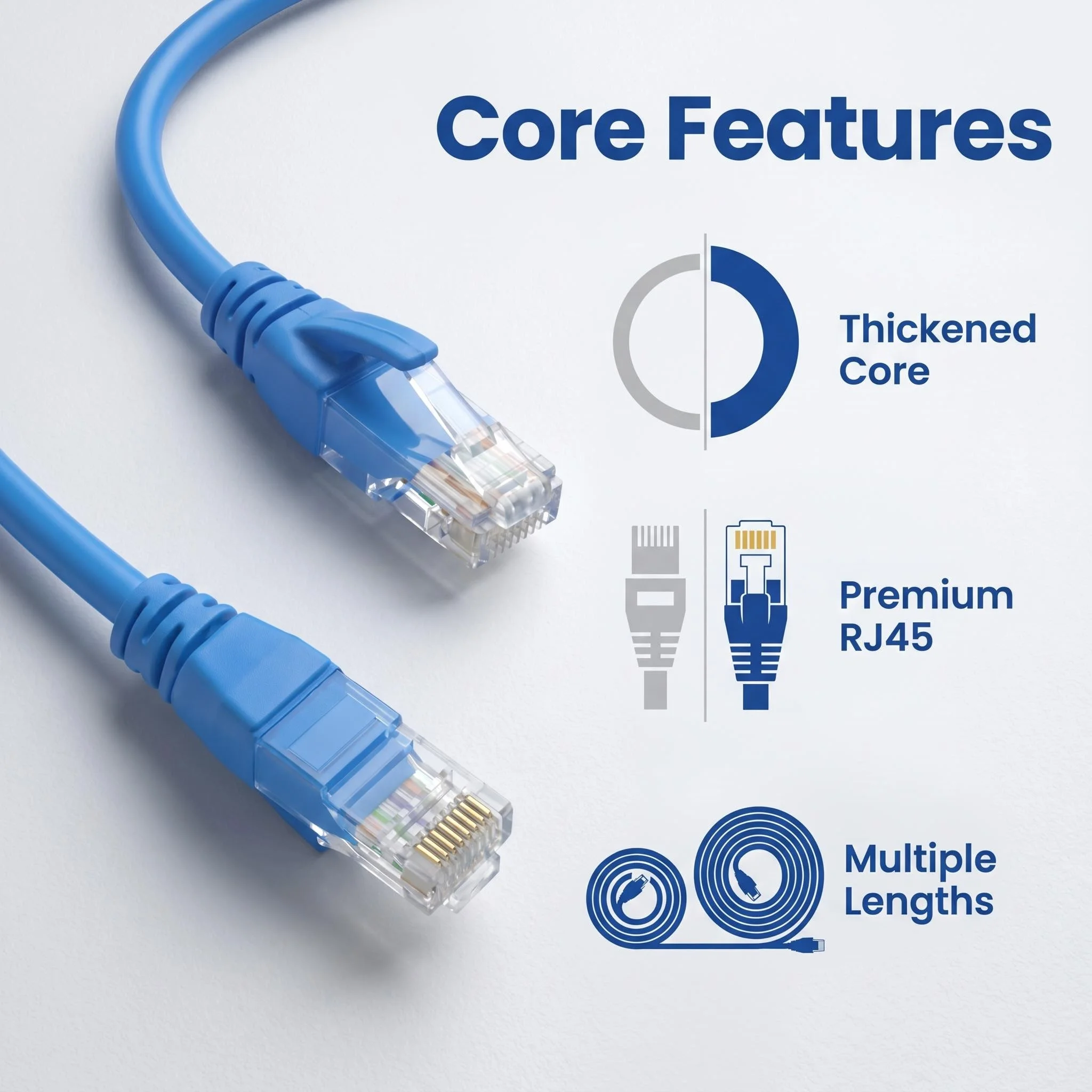 CAT6 Gigabit Ethernet Cable 1000Mbps High Speed RJ45 Network Patch Cord for Home Office Gaming 0.5M-50M Multi Colors Options