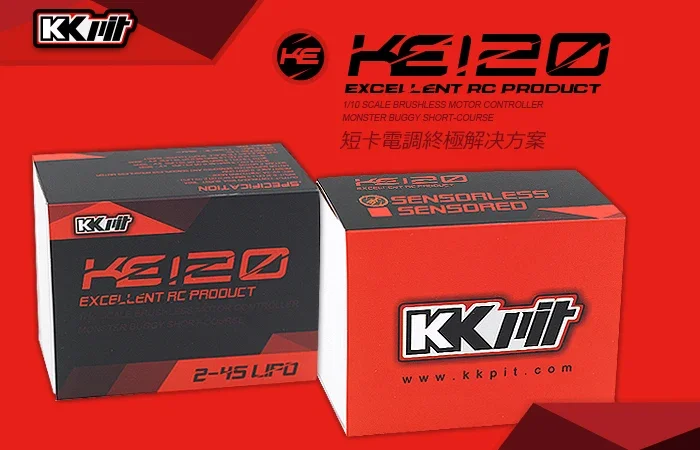 

KKPIT 2-4s LiPo 120A Pro High Voltage Waterproof Car ESC Switch 6V/3A BEC for 1/8 1/10 RC Short-Course Truck buggy short-course