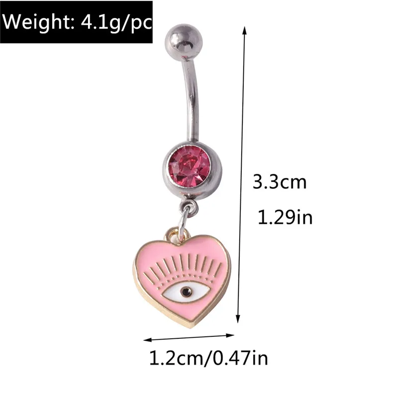 Aihua Böhmen Hamsa Hand baumeln Nabel Ring Chirurgenstahl türkische glückliche blaue Augen Bauchnabel Ring Piercing Ombligo Körperschmuck – Detail 5