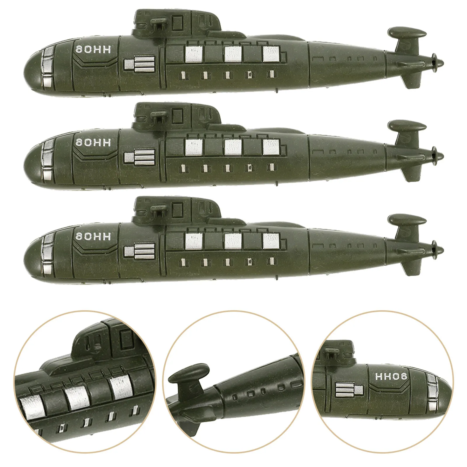 

12Pcs Military Submarines Decor Retro Style Compact Submarines for Desktop Sand Table Landscaping Realistic Navy Statue