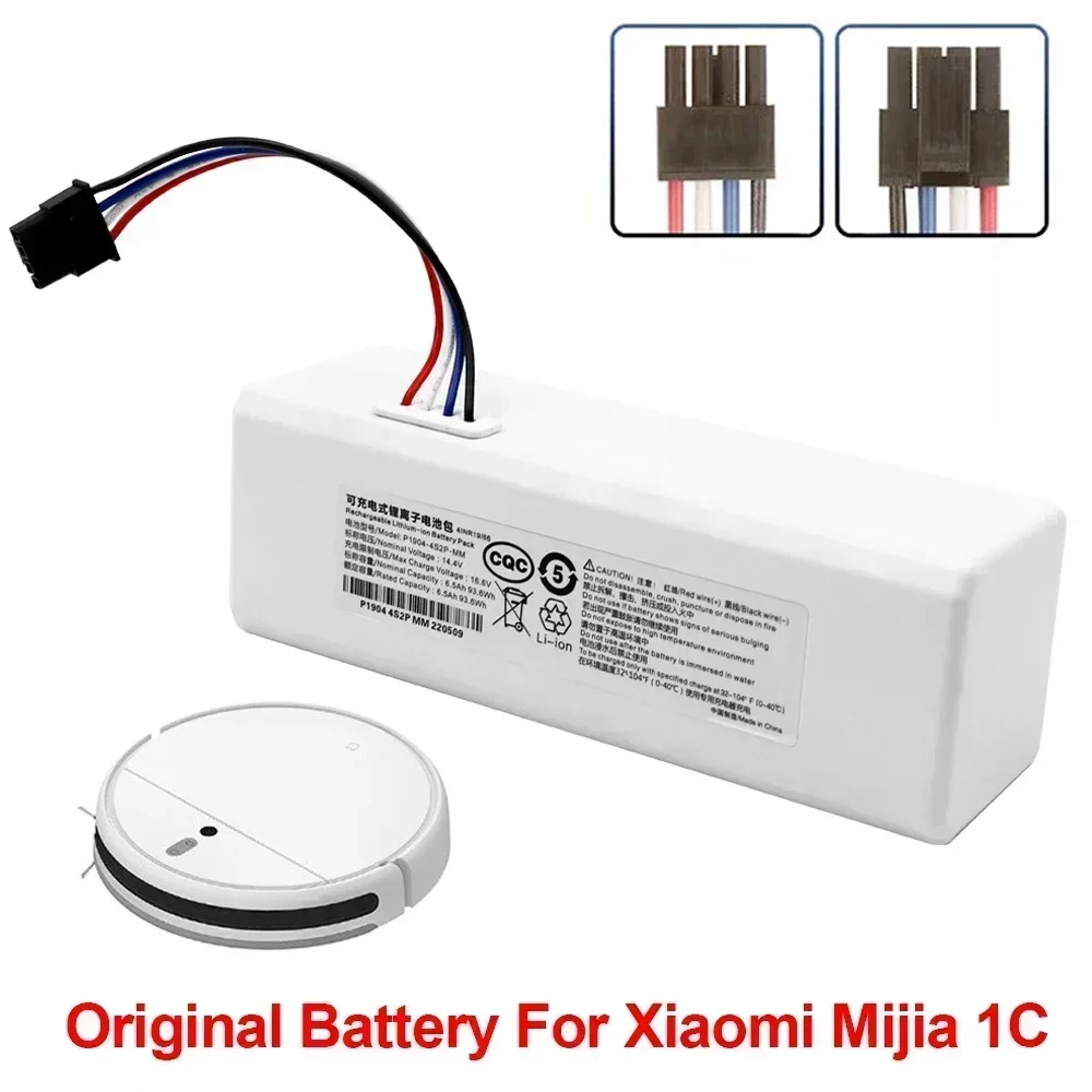 Original For Xiaomi Mijia 1C STYTJ01ZHM Robot Battery P1904-4S1P-MM Battery Robot Vacuum Mop Cleaner Accessories Parts 12800mAh