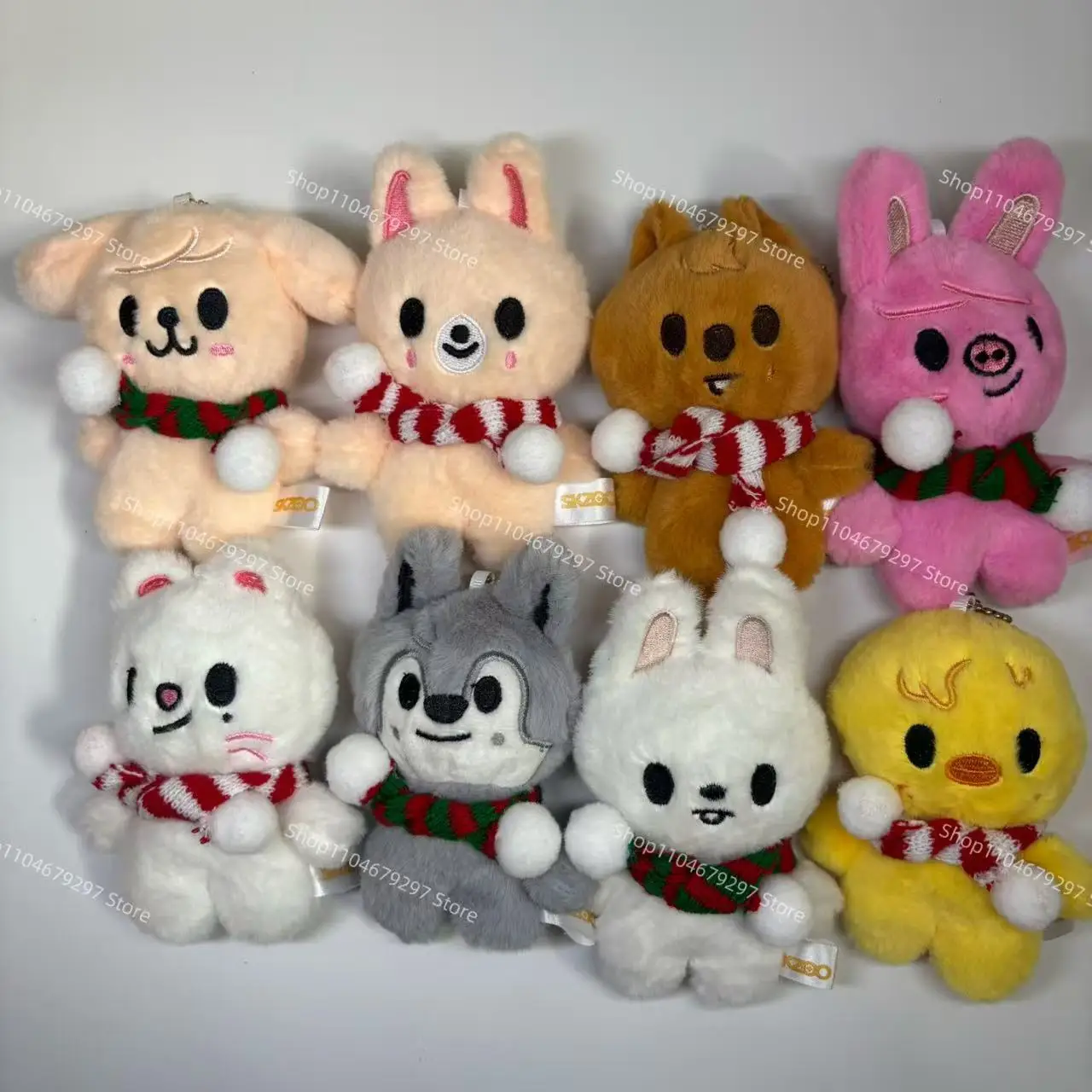 

SKZOO Stray Kids Keychain Scarf Christmas Decoration Doll Accessories Plush Animal Doll TXT KSZ Fans Keyring Children Adult Gift