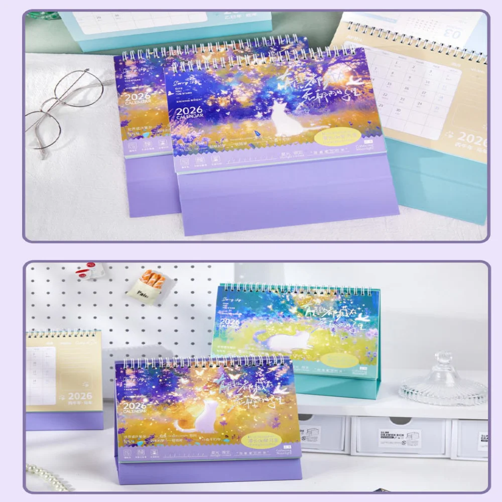 Calendario da tavolo Calendario da tavolo di grandi dimensioni Agenda annuale Organizzatore Minimalista 2026 Calendario in piedi per la casa del pianificatore regalo