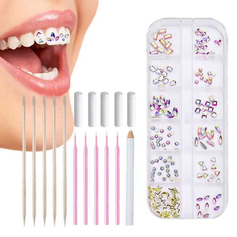 

Tooth Gem Kit Sparkling Tooth Decoration Tool Shining Tooth Crystals Diamonds Set for Both Beginners and Beauty Enthusiasts