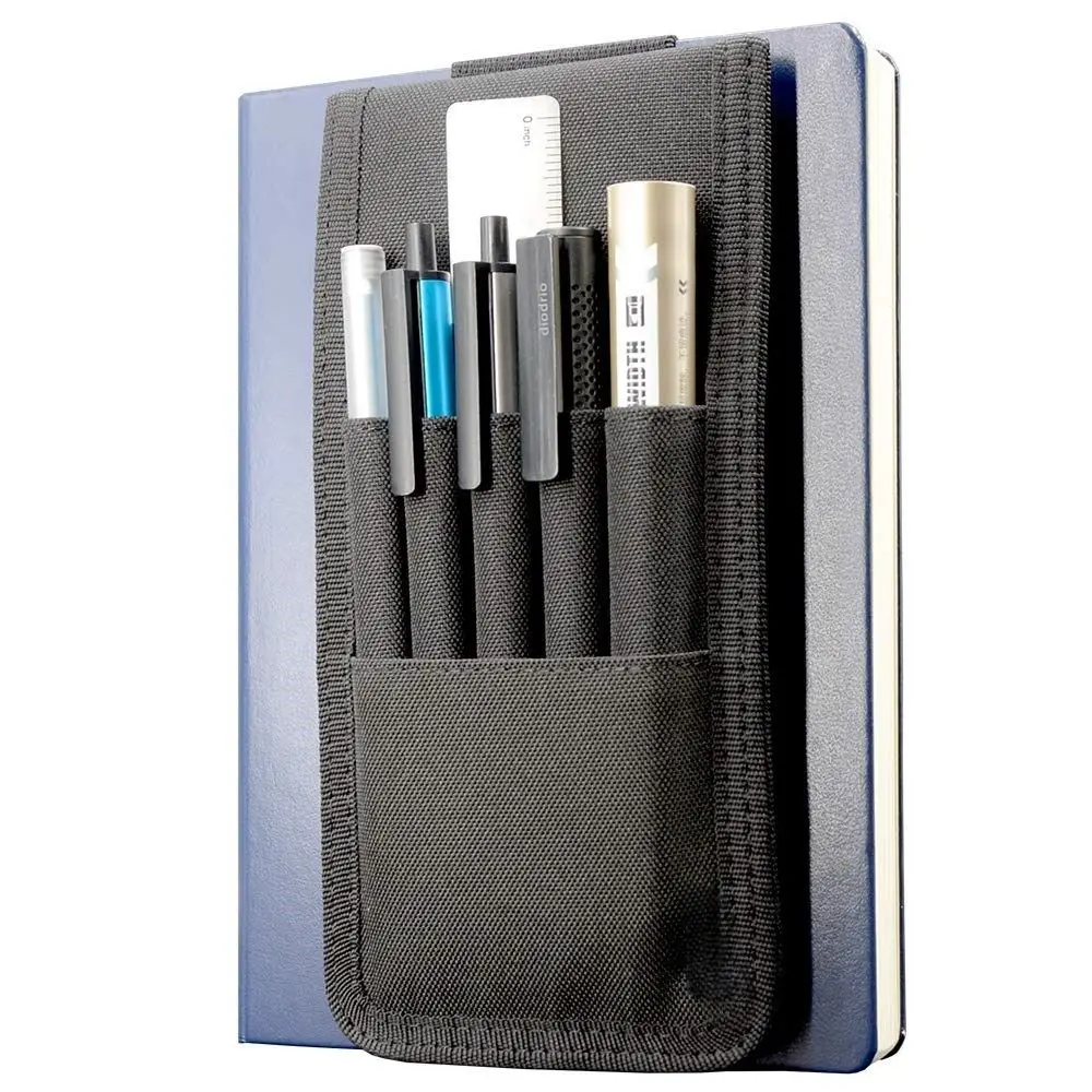 Adjustable Pencil Holder Detachable Durable Fabric Hard Cover Journals Pen Holder Elastic Band Pen Sleeve Case for Books Binders