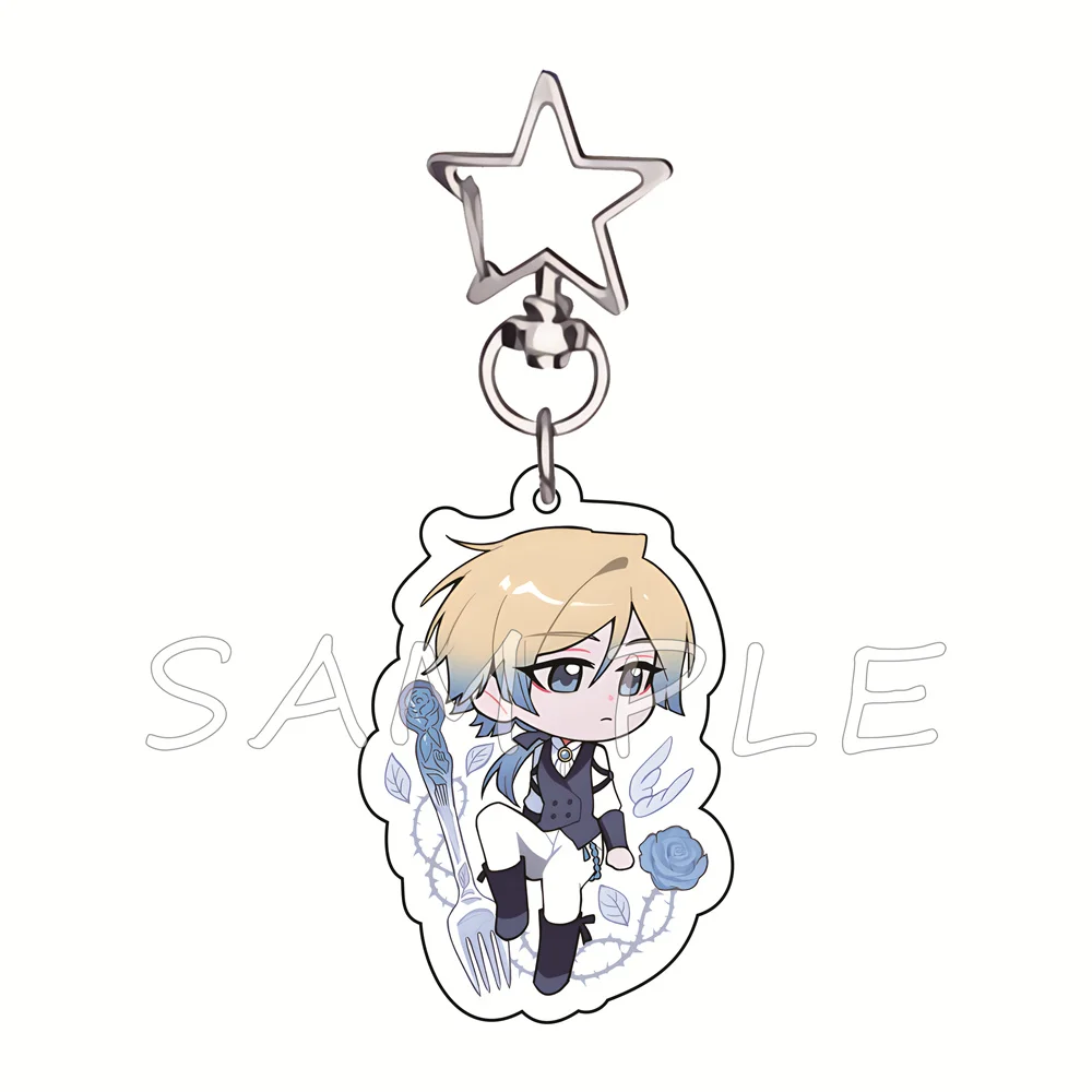 Blue Lock 6cm Star Hook Acrylic Keychain Cute Chibi Food Theme Anime Bag Charm Car Key Ring Otaku Fans Collectible Gift