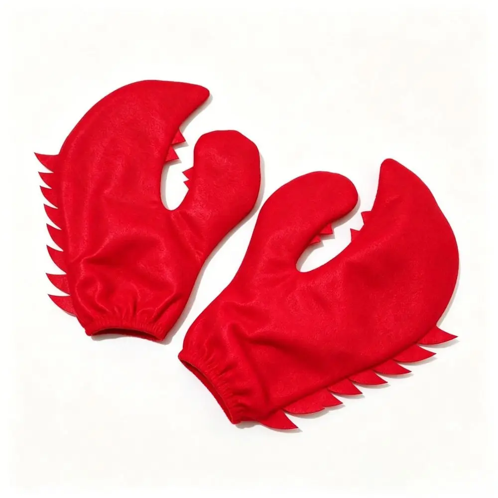 Cute Cartoon Crab Pliers Gloves Creative Funny Halloween Cosplay Gloves Polyester Halloween Costume Halloween