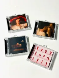 Trend Play Songs Eternal Sunshine Album MINI Music CD NFC Keychain Ariana Grande DIY Pendant Cosplay Necklace Acrylic Key ring