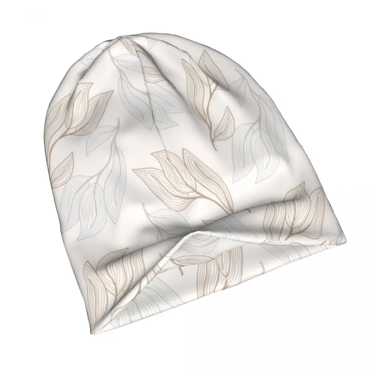 Bonnet Hip Hop avec lignes abstraites de feuilles pour hommes et femmes, bonnets d'extérieur, chapeau chaud, automne et hiver, adulte