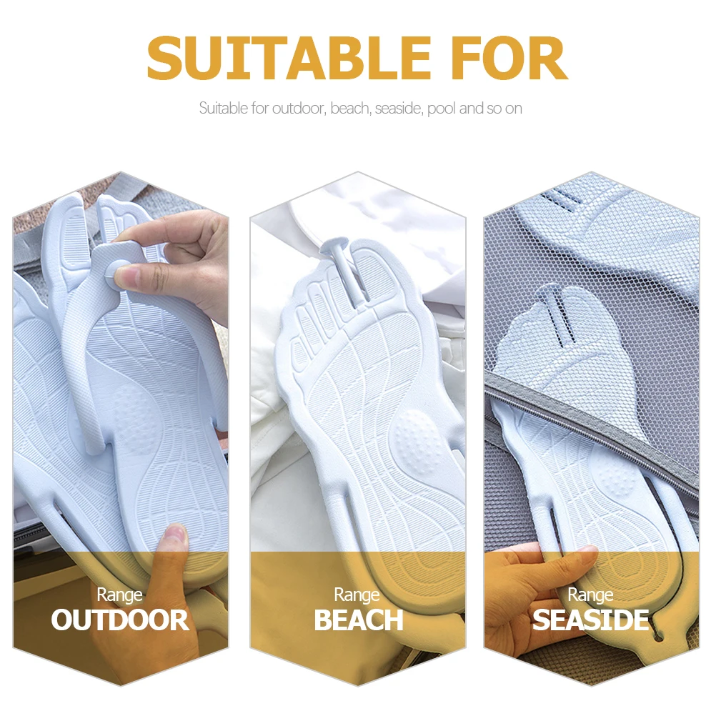 

Foldable Slippers Beach Men's Shower Shoes Flip-flops While Sandals Bathroom Home Women's Hotel Non-skid Dorm