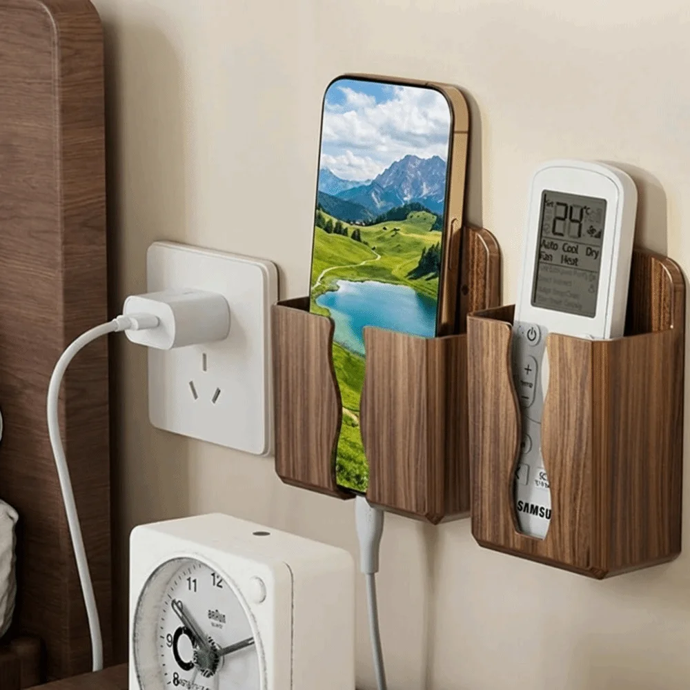 Durable Universal Remote Controller Holder Adhesive Wall Mounted Mobile Phone Charger Storage Rack Rack Shelf