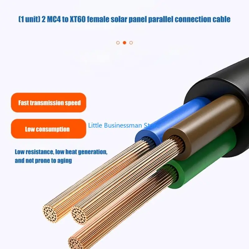 Solar Charging Cable with Female Output for Clean Outdoor Routing M76A