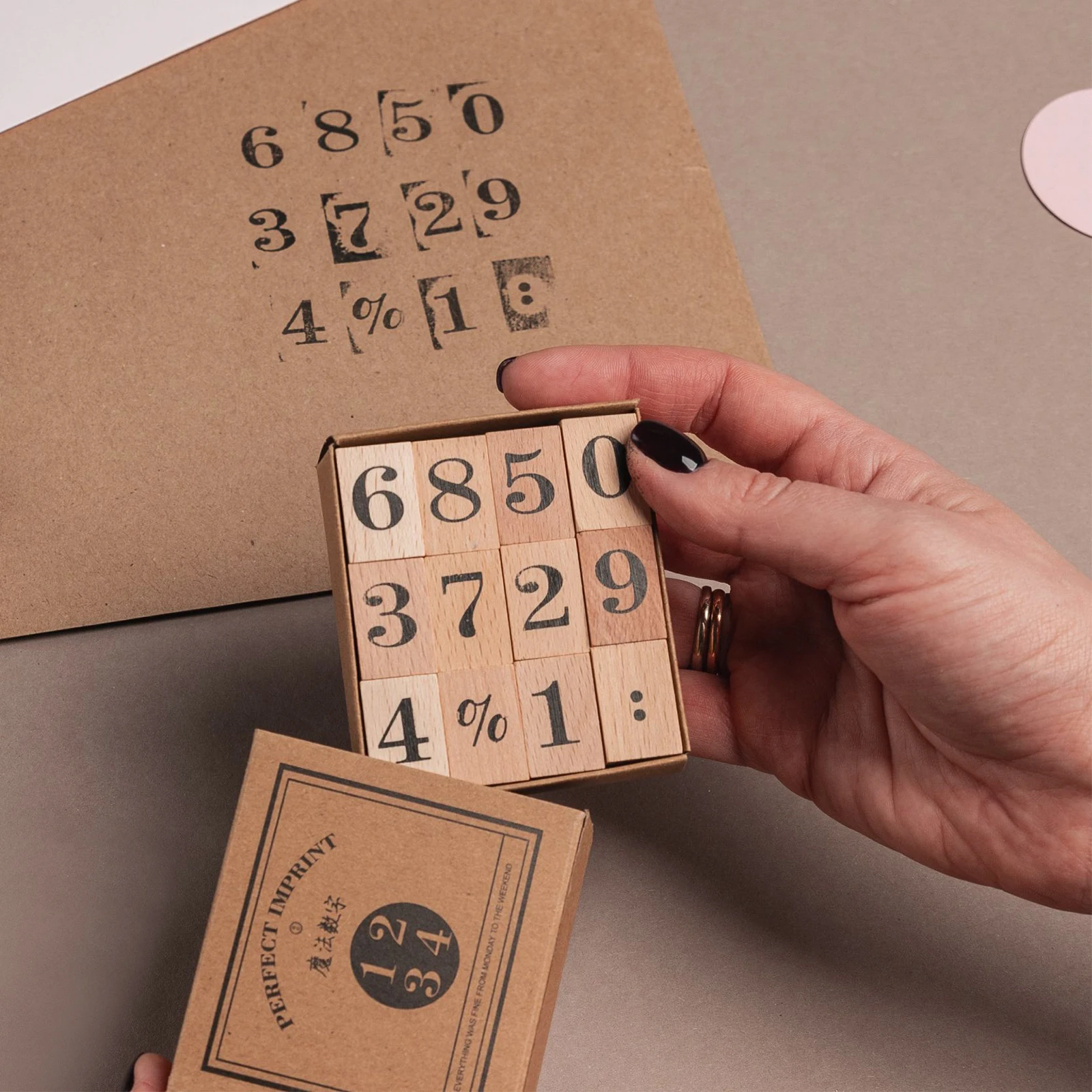 

12 Pcs Decorative Wood Stamp Stamps Stationery Rubber Diary Kit Craft Scrapbooking