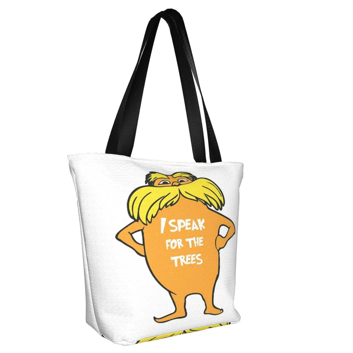 Lorax I Speak For The Trees So Cute Casual Shoulder Tote Shopping Bag Portable Simple Generous For Beachcombing Halloween Gift