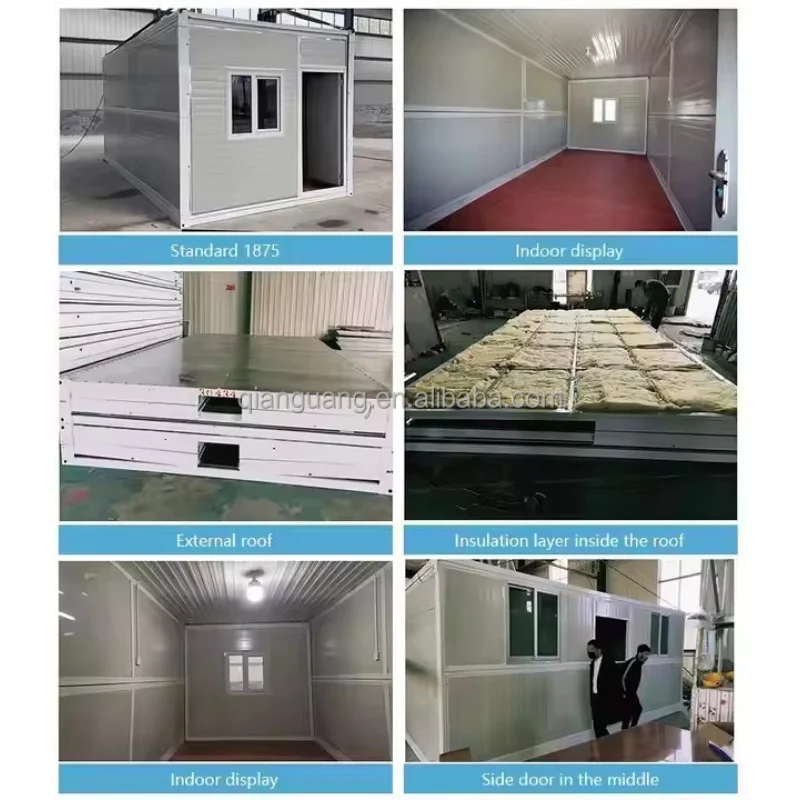 Chambre pliante recyclée maison Mobile 20 pieds/40 pieds maison conteneur hôtels entrepôts magasins villas parcs toilettes extérieurs Ho