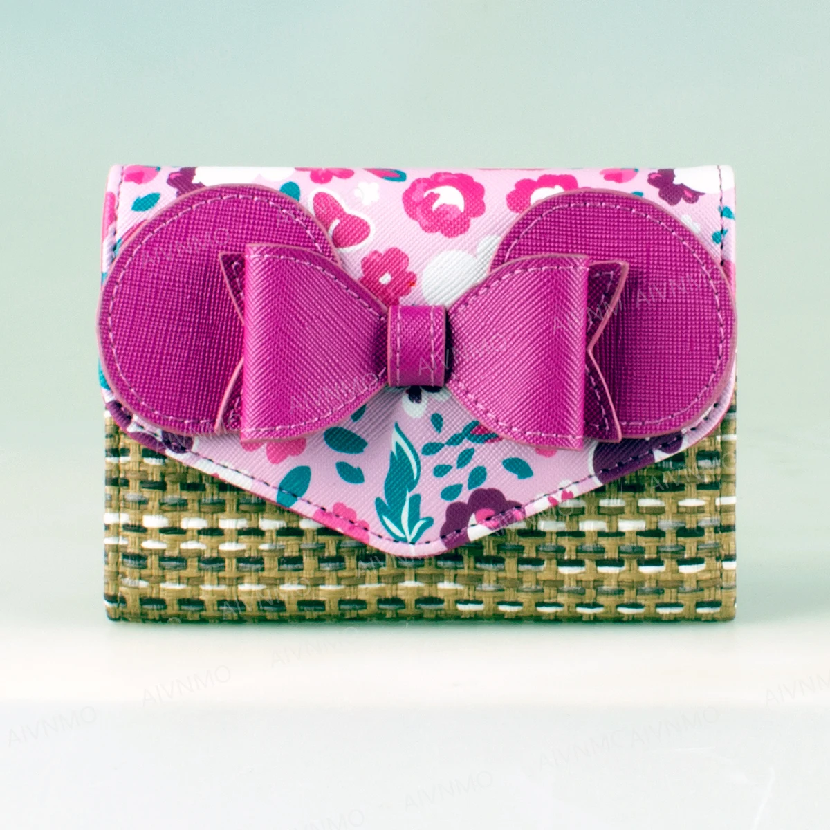 High-Quality 3D Butterfly Knot Print Trifold Wallet, Fashionable Personalized Card Holder, ID Window, Stylish Coin Purse