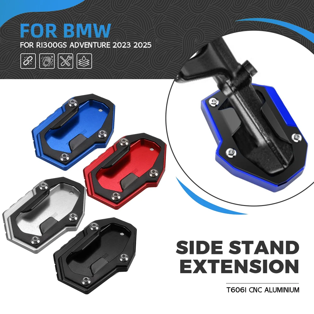 2024 2025 For BMW R1300GS TE Adventure R 1300 GS R 1300GS CNC Alumium Motorcycle Kickstand Pad Foot Side Stand Extansion Plate