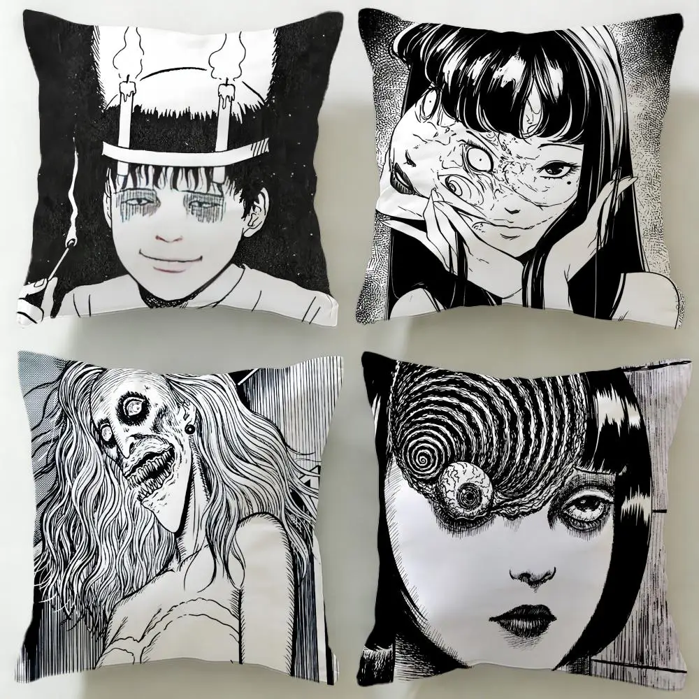 Classic Manga Artist Junji Ito Cushion Cover Soft & Easy-Wash Pillow Case – Versatile for Couch, Bed, Travel and Office