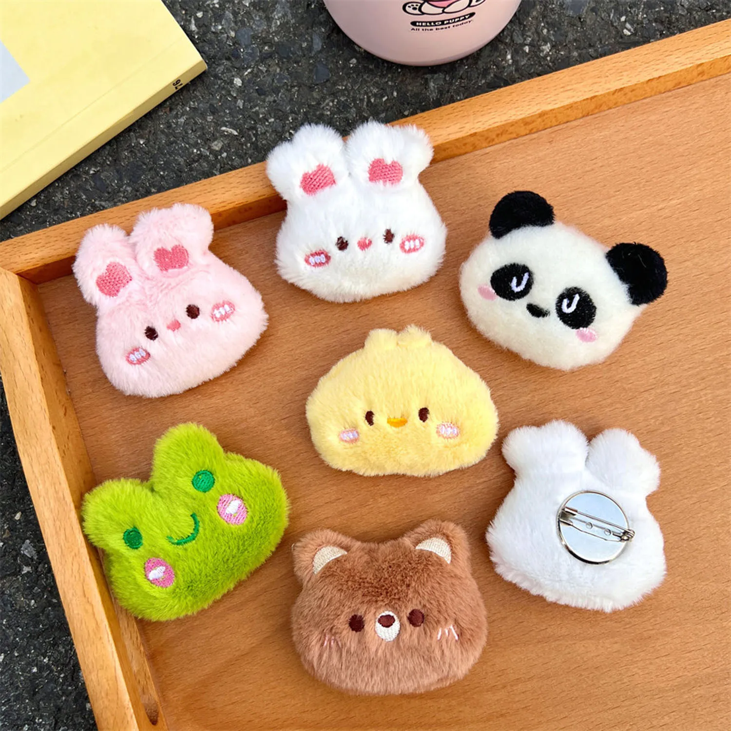 Cartoon DIY Clothes Badge Pins Backpacks Pendant Decoration Accessories Cute Plush Bear Brooch For Girl Fashion Cloth Jewelry