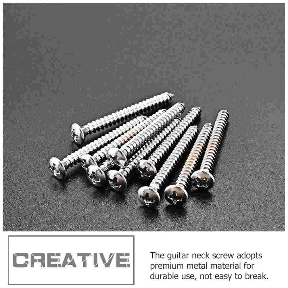 10 Pcs Backplane Screw Guitar Neck Connecting Board Metal Joint Plate Electric Part