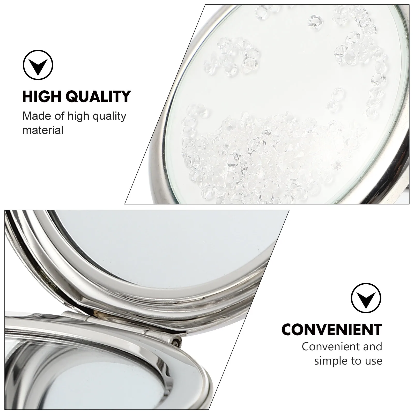 Dubbelzijdige opvouwbare metalen ronde make-upspiegel Mini draagbare kleine reiscompacte spiegel Make-upaccessoire voor buitengebruik