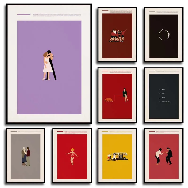 Minimalist Classic Movie Pulp Fiction Dirty Dancing Film Abstract Poster Wall Art Pictures Canvas Painting for Home Dorm Deco
