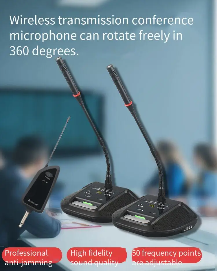 ميكروفون مؤتمرات لاسلكي للتدريس والفصول الدراسية والتدريب والبث والكلام - سطح مكتب سعوي متعدد الاتجاهات #4