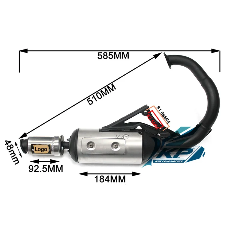 FOR DIO AF28 Exhaust Pipe DIO50 RRGS JISO 90cc racing scooter exhaust system for Honda DIO AF18 AF25 AF28 Racing muffler Pipe