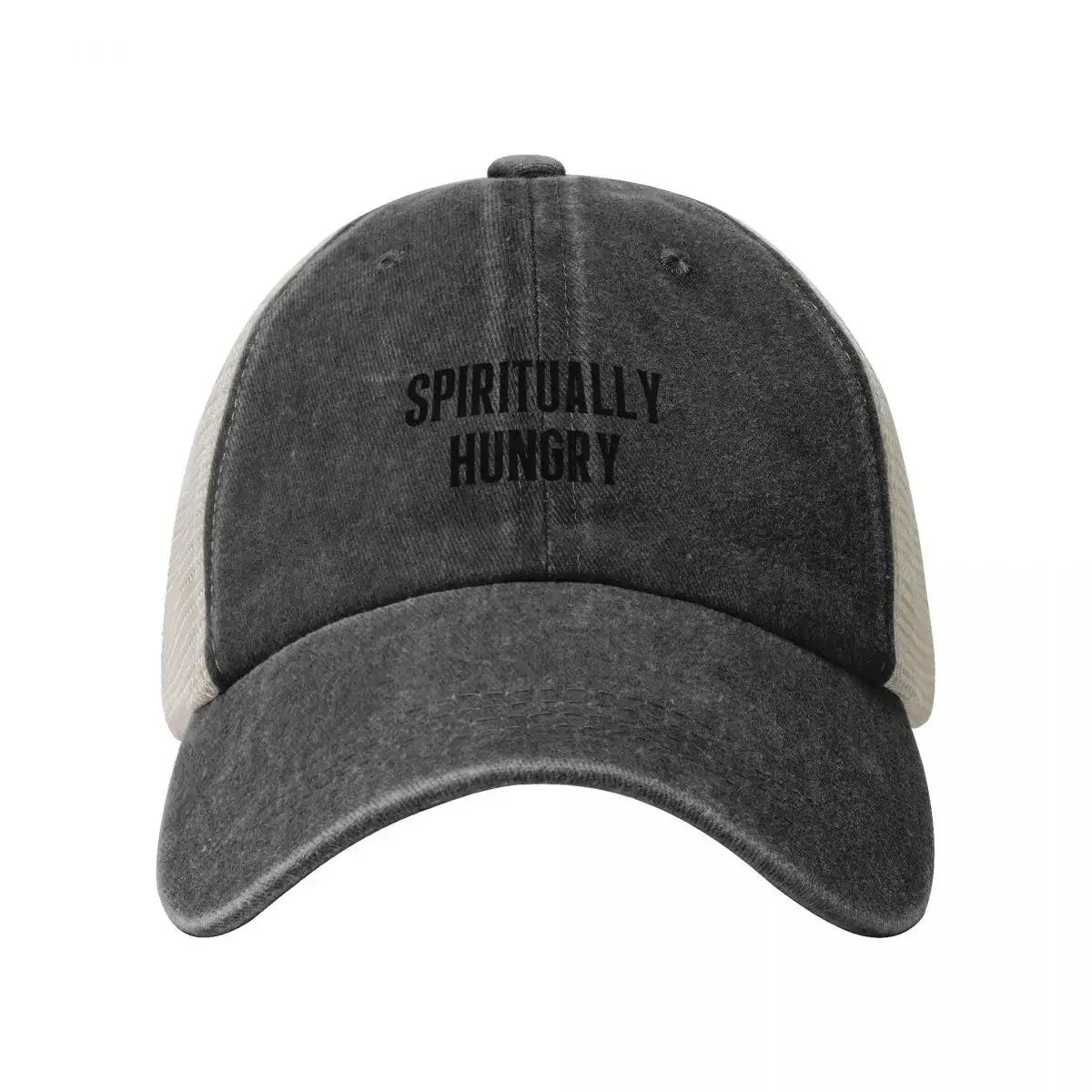 Spiritually Hungry Happy Are The Spiritually Hungry Cowboy Mesh Baseball Cap Luxury Hat Beach Outing Designer Man Women's